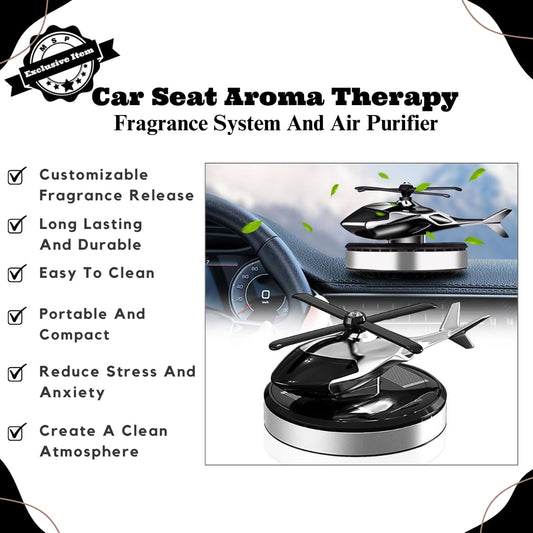 Car Aroma Diffuser Air Freshener Solar Rechargeable Helicopter