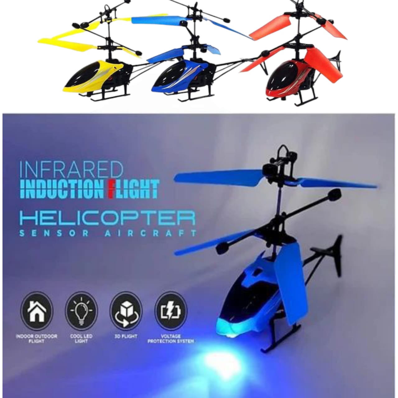 Infrared Induction LED Helicopter – Hand Sensor Controlled