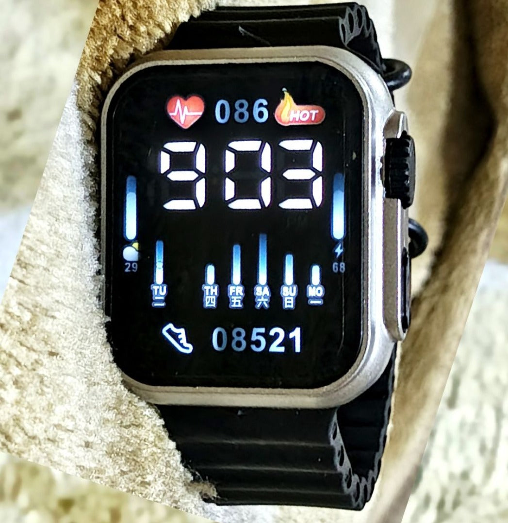 Black Stylish LED Digital Watch – Cell Operated Wrist Watch