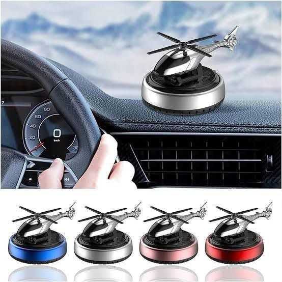 Car Aroma Diffuser Air Freshener Solar Rechargeable Helicopter