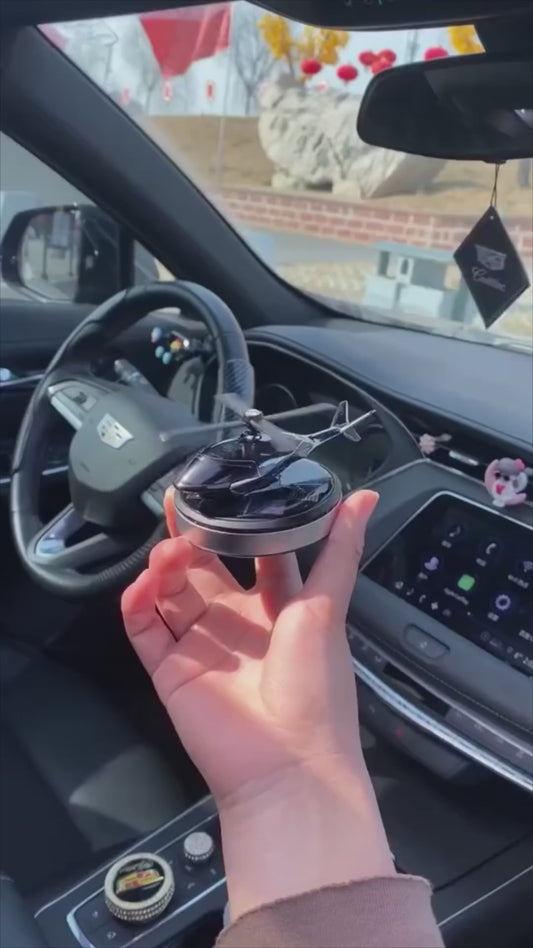 Car Aroma Diffuser Air Freshener Solar Rechargeable Helicopter